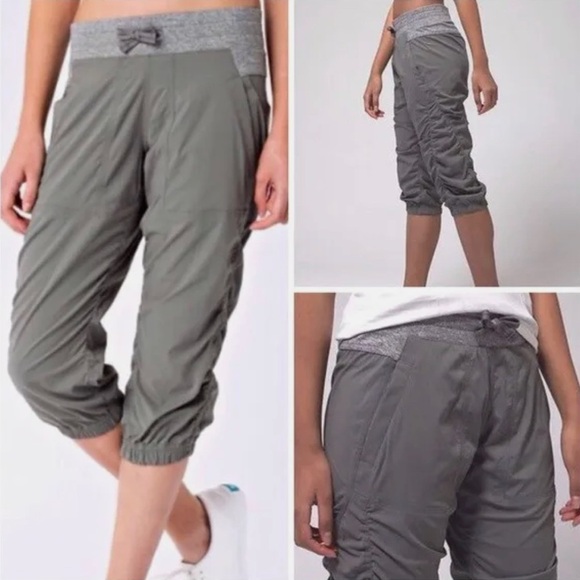 Ivivva by Lululemon Live To Move Crops Slate Heathered Grey Ruched Joggers - Picture 3 of 11